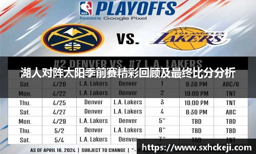 湖人对阵太阳季前赛精彩回顾及最终比分分析